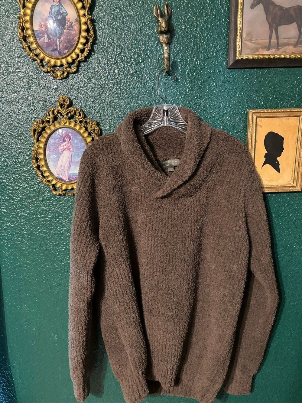 Barefoot Dreams Cozychic Brown Pullover Sz Large